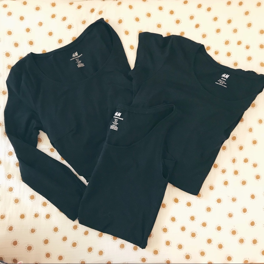 3 Maternity H&M Tops, Black